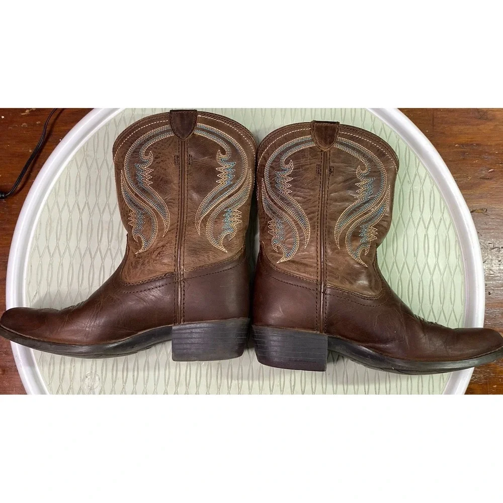 Ariat Youth Leather Western Riding Cowgirl Boots Rodeo Fringe Brown Sz.13‎